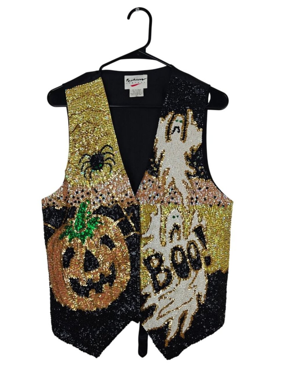 Vintage Halloween Sequin Beaded Vest Women's Size Medium Fashion Fantasy